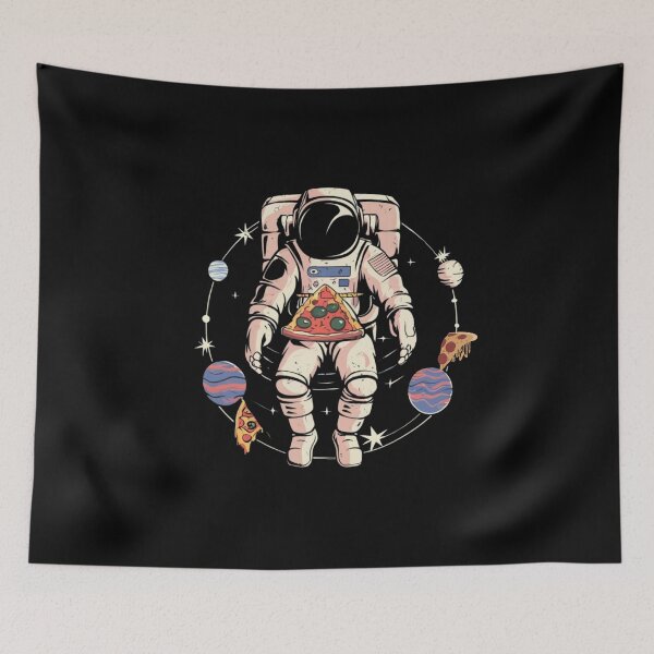 Item preview, Astronaut Eating Pizza In Space for space and pizza lovers designed and sold by NaaEchDesign ⭐⭐⭐⭐⭐.