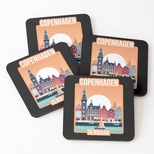 Item preview, Architectural landscape of copenhagen. Copenhagen skyline travel design. designed and sold by Unitepeople.