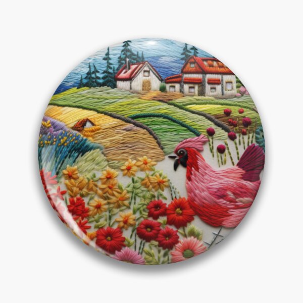 Item preview, Countryside In Embroidery Print designed and sold by NDMDesignStudio.