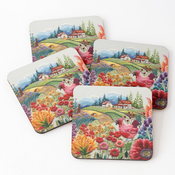 Item preview, Countryside In Embroidery Print designed and sold by NDMDesignStudio.
