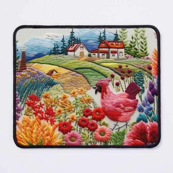 Item preview, Countryside In Embroidery Print designed and sold by NDMDesignStudio.