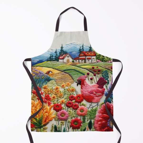 Item preview, Countryside In Embroidery Print designed and sold by NDMDesignStudio.