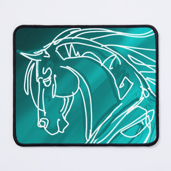 Item preview, Sketchy Style Cantering Horse in Teal and Aqua designed and sold by DappledMoon.