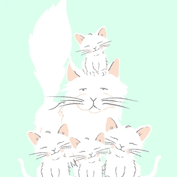 Artwork thumbnail, Cute Cat Family by Mandala Of Life
