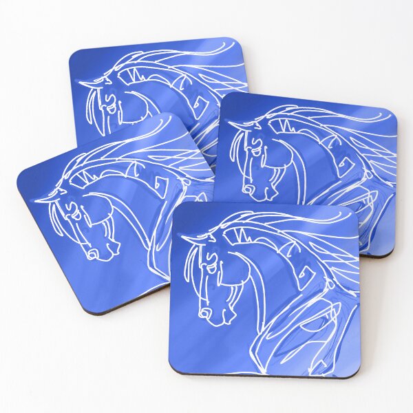 Item preview, Sketchy Style Cantering Horse in Blues designed and sold by DappledMoon.