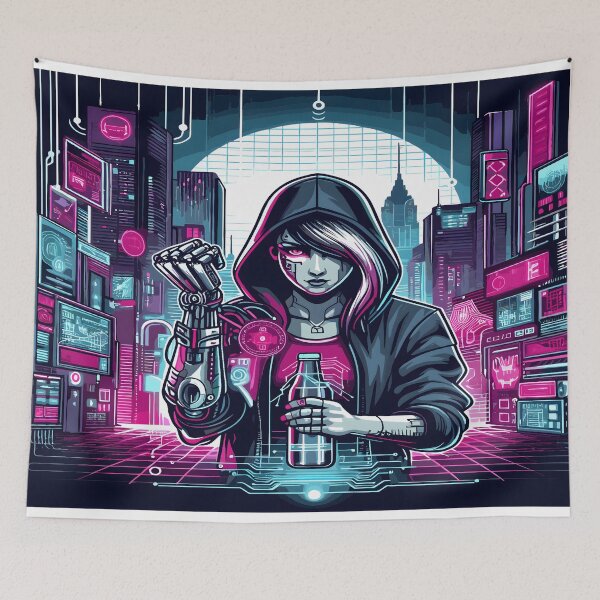 Item preview, Anime Girl Futuristic Desk Mat Aesthetic designed and sold by KitonicTees.