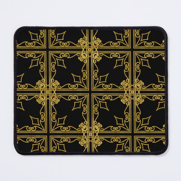 Item preview, Geometric Elegance: Golden Patterns on a Black Background_2 designed and sold by BorczVisuals.