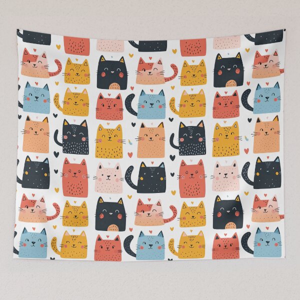 Item preview,  Funky kitten pattern designed and sold by randrdesign.