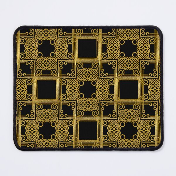 Item preview, Geometric Elegance: Golden Patterns on a Black Background_4 designed and sold by BorczVisuals.