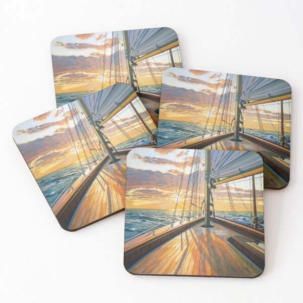 Item preview, View of Golden Sunrise from the Deck of a Sailing Ship designed and sold by Loving Nature Gifts.