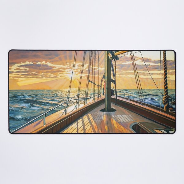 Item preview, View of Golden Sunrise from the Deck of a Sailing Ship designed and sold by Loving Nature Gifts.