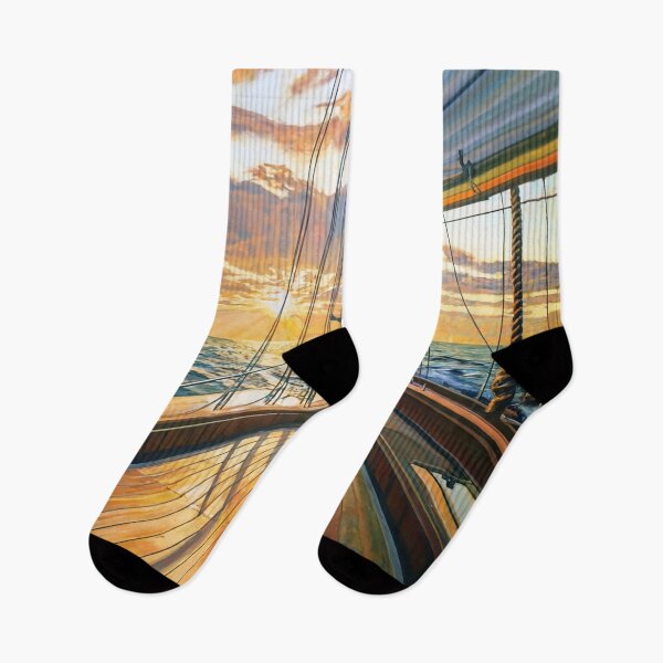 Item preview, View of Golden Sunrise from the Deck of a Sailing Ship designed and sold by Loving Nature Gifts.