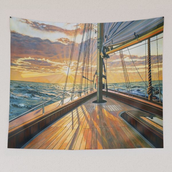 Item preview, View of Golden Sunrise from the Deck of a Sailing Ship designed and sold by Loving Nature Gifts.