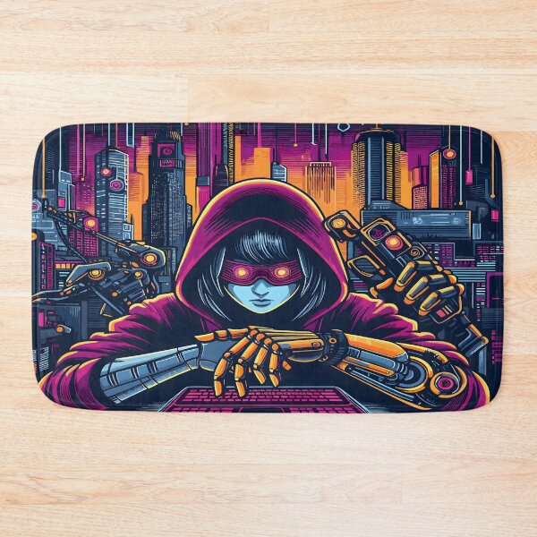 Item preview, Anime Girl Desk Mat Hacker Girl Aesthetic designed and sold by KitonicTees.