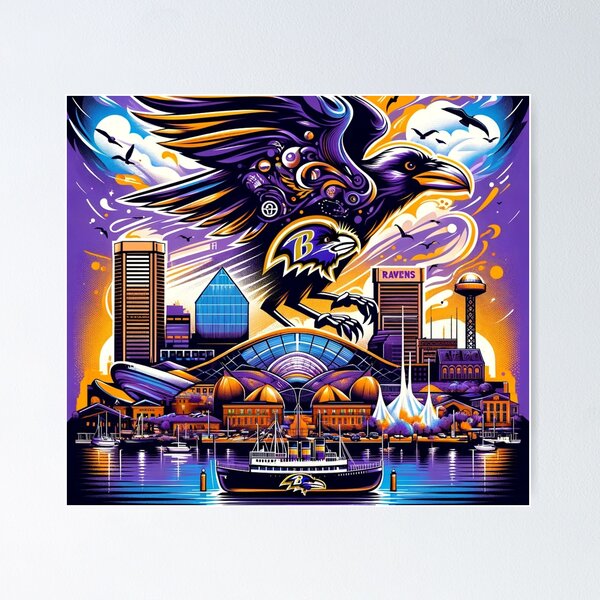 Item preview, Baltimore Ravens Cityscape Artwork designed and sold by ArtfulMiller.