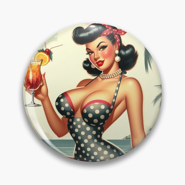 Item preview, Vintage Beach Swimsuit Pin Up designed and sold by PulpVintage.