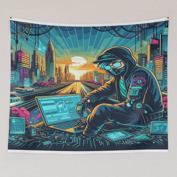 Item preview, Anime Boy Hackers Desk Mat Aesthetic designed and sold by KitonicTees.