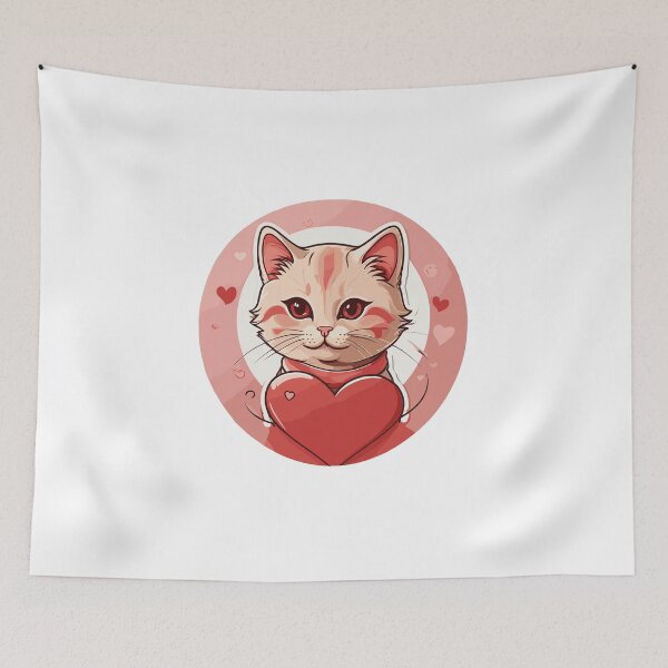 Item preview, Valentine's cute cat sticker designed and sold by NinePixel.