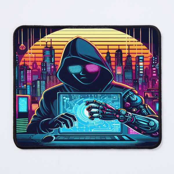 Item preview, Anime Hacker Boy Futuristic Desk Mat Aesthetic designed and sold by KitonicTees.