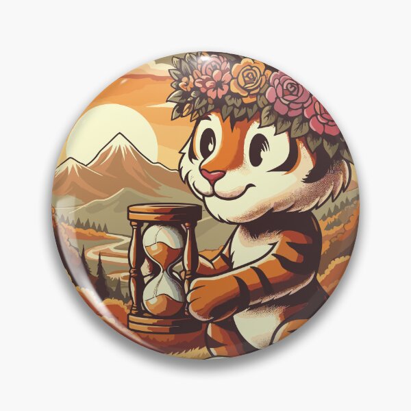 Item preview, Tiger's Gaze: Floral Crown and Hourglass Fantasy designed and sold by Dicoart.