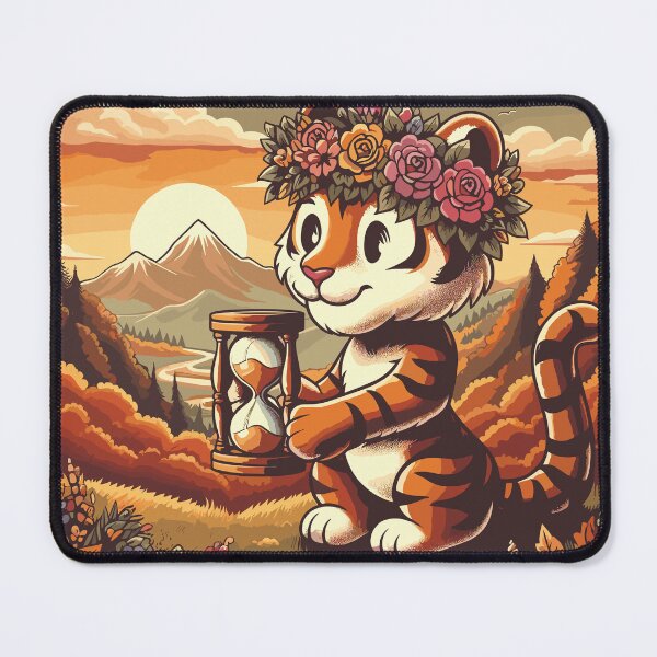 Item preview, Tiger's Gaze: Floral Crown and Hourglass Fantasy designed and sold by Dicoart.