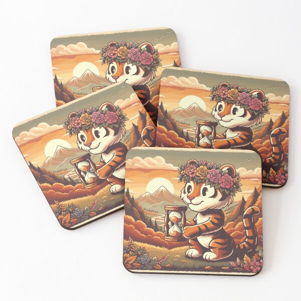 Item preview, Tiger's Gaze: Floral Crown and Hourglass Fantasy designed and sold by Dicoart.