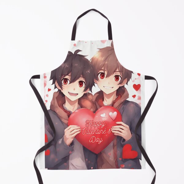 Item preview, Cute Anime Boy Couple wishing "Happy Valentine's Day" - 2 designed and sold by StellaArtz.