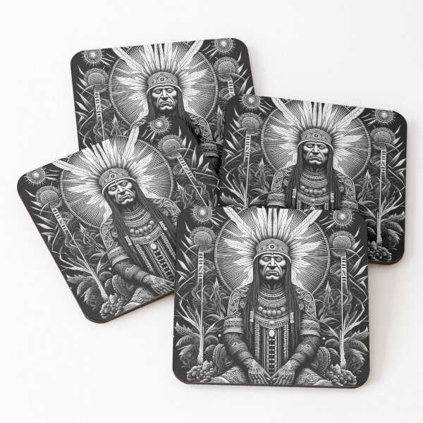 Item preview, Native American Lakota Tribal Leader Sitting Bull Abstract designed and sold by HippieFarms11.