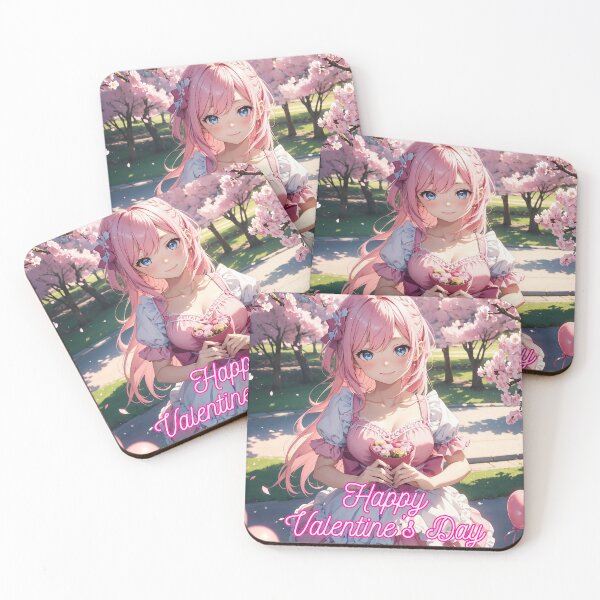 Item preview, Sweet Anime Girl wishing "Happy Valentine's Day" - 1 designed and sold by StellaArtz.