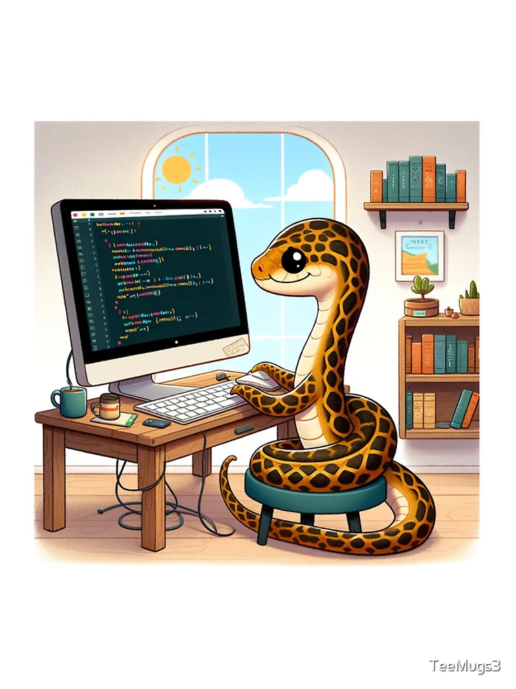 Thumbnail 5 of 5, iPhone Case, Adorable Python Learning to Code designed and sold by Mugs and Shirts.