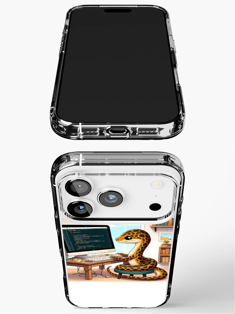 Thumbnail 3 of 5, iPhone Case, Adorable Python Learning to Code designed and sold by Mugs and Shirts.