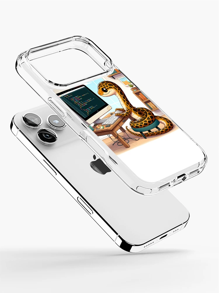Thumbnail 2 of 5, iPhone Case, Adorable Python Learning to Code designed and sold by Mugs and Shirts.