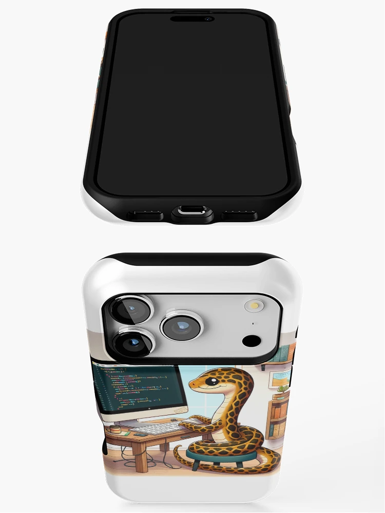 Thumbnail 3 of 4, iPhone Case, Adorable Python Learning to Code designed and sold by Mugs and Shirts.