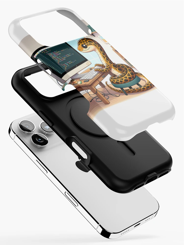 Thumbnail 2 of 4, iPhone Case, Adorable Python Learning to Code designed and sold by Mugs and Shirts.