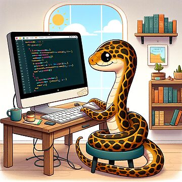 Artwork thumbnail, Adorable Python Learning to Code by Mugs and Shirts