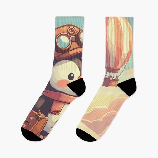 Item preview, Penguin Explorer's Flight: Retro Aviator Charm designed and sold by Dicoart.