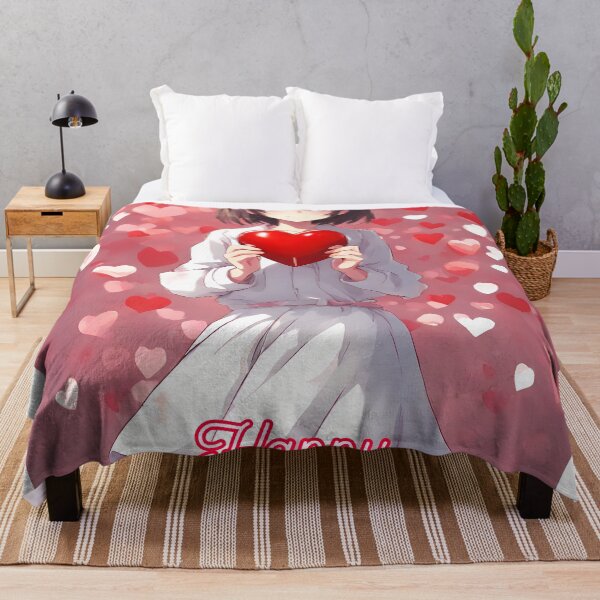 Item preview, Sweet Anime Girl wishing "Happy Valentine's Day" - 2 designed and sold by StellaArtz.