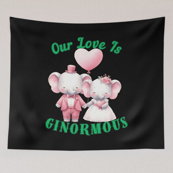 Item preview, Our Love Is Ginormous. elephant portrait designed and sold by ElephantVibes.