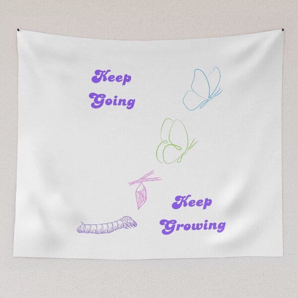 Item preview, Keep Going Keep Growing - Butterfly Growth - White designed and sold by MadeByJadex.