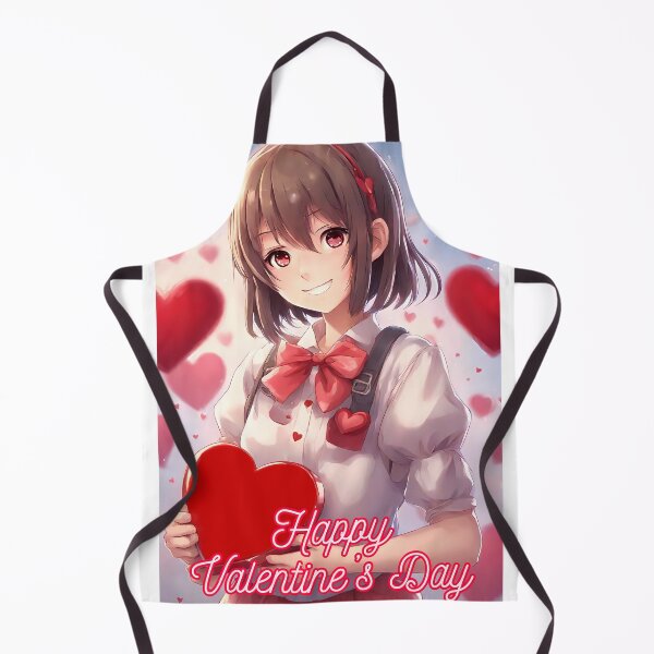 Item preview, Sweet Anime Girl wishing "Happy Valentine's Day" - 3 designed and sold by StellaArtz.