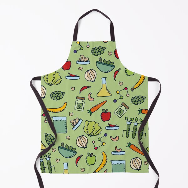 Item preview, Green seamless pattern with food science theme designed and sold by DesignsbySimons.