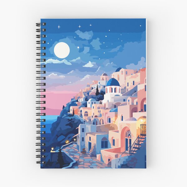 Item preview, Santorini Greece Pastel Evening Illustration Art designed and sold by LVTFCOarts.