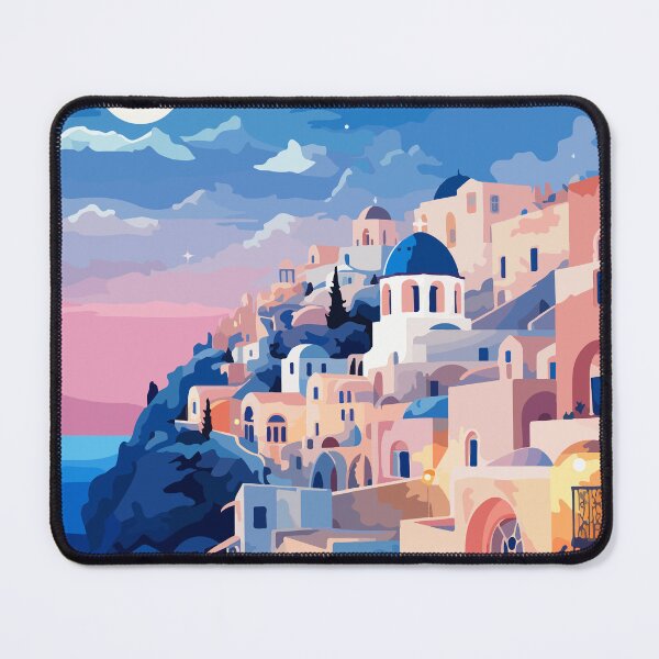 Item preview, Santorini Greece Pastel Evening Illustration Art designed and sold by LVTFCOarts.