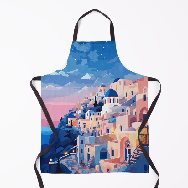 Item preview, Santorini Greece Pastel Evening Illustration Art designed and sold by LVTFCOarts.
