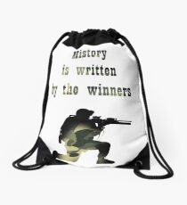 History is written by the winners Drawstring Bag