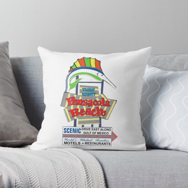 Pensacola Beach "Electric Fish" Throw Pillow