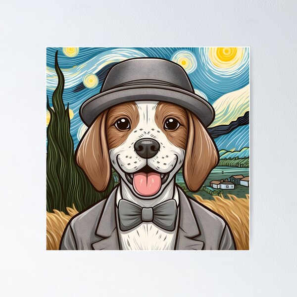 Item preview, Van Gogh Chibi English Pointer Self Portrait designed and sold by City0fDreams.
