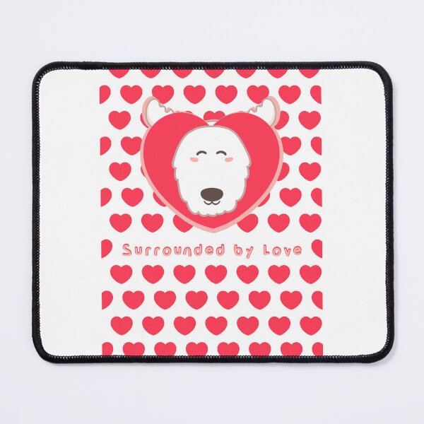 Item preview, Whimsical Wonderland: 'Surrounded by Love' Cute Design with Hearts and White Moose - Adorable Animal Collection designed and sold by Deerdea.
