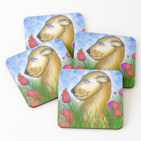 Item preview, This is a picture of a meerkat in the grass and flowers playing with butterflies. designed and sold by Patrick Canavan.