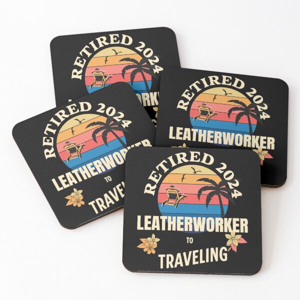 Item preview, Retired Leatherworker 2024. Tropical Sunset Retirement Vibes Design designed and sold by johnharry3.